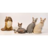 A collection of Wade Ceramic Northlight Figures of Cats, tallest 15cm. These were removed from the