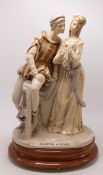 Large Capodimonte Resin Figure Giulietta & Romeo, height 37cm