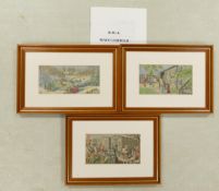Three Framed BWA Macclesfield Silk Pictures, frame size 17.5cm x 26cm(3)