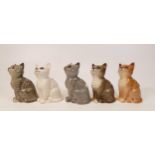 Five Beswick 1886 Kittens 4 different colour ways(5)