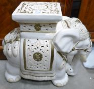 Pottery Large Elephant Theme Plant Stand, height 44cm