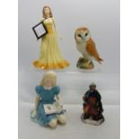 Royal Doulton Figures to include Boxed Opal, Alice Hn2158, Boxed miniature Good King Wenceslas