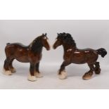 Beswick 818 Shire Horse & Similar Cantering Shire 975(2)