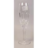 Boxed Varga Crystal for De Lamerie Fine Bone China heavy Undecorated Champagne Flutes, height 21.5cm