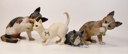 A collection of Wade Ceramic Northlight Figures of Cats, tallest 17cm. These were removed from the