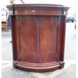 Large antique Bow Fronted floor standing corner unit, height 111cm, width 103cm & depth 70cm