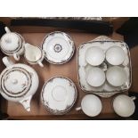 Wedgwood 'Osbourne' Pattern 22-piece tea set to include teapot, lidded sugar, milk jug, six trios