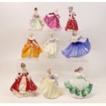 Royal Doulton Miniature Lady Figures Elaine Hn3214, Kirsty Hn3213, Sara hn3219, Fragrance Hn3220,