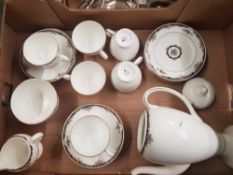 Wedgwood 'Osbourne' Pattern tea and coffee ware items to include cofee pot, milk jug, open sugar and