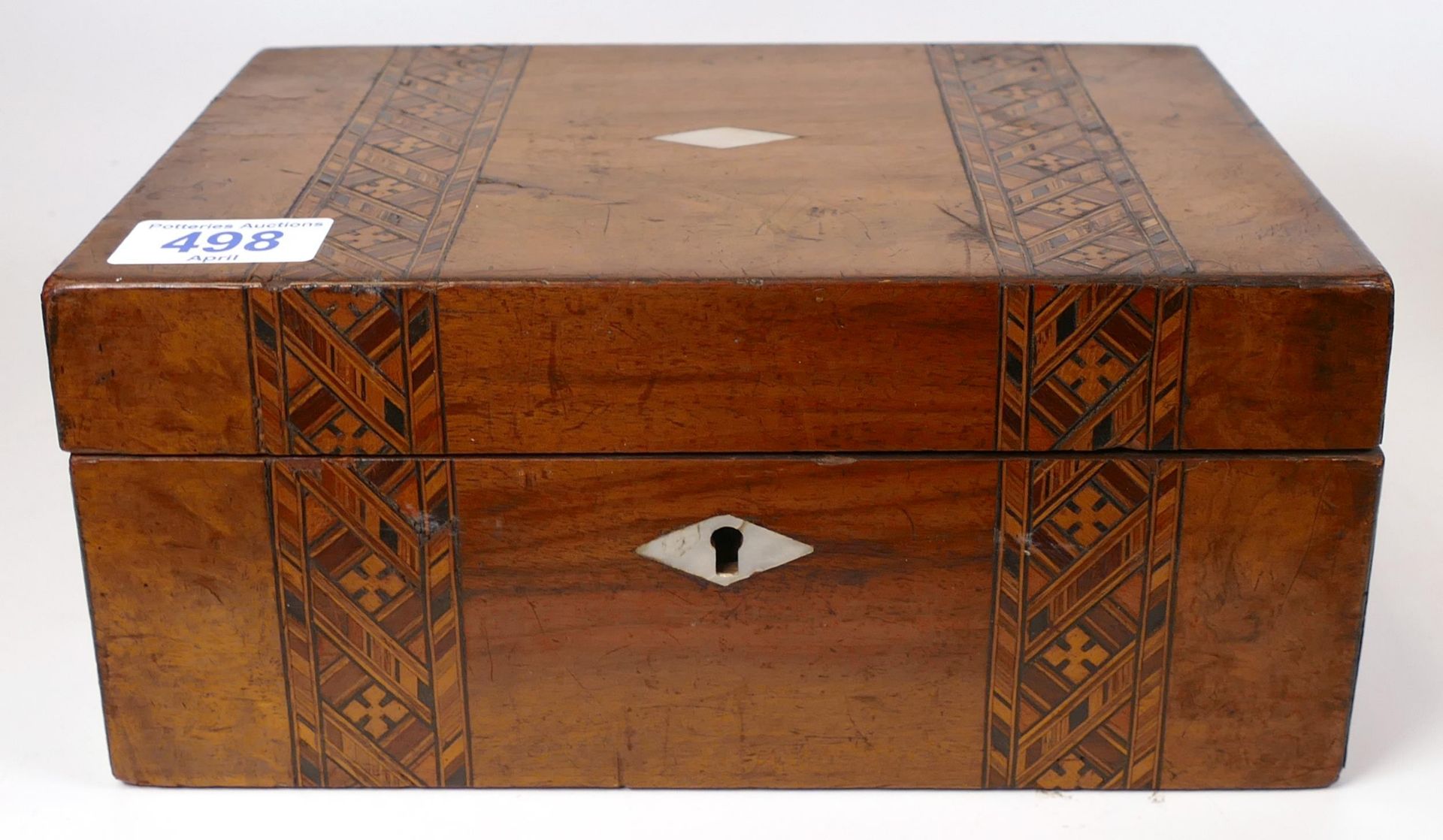 Inlaid Edwardian Jewellery Box, length 24.5cm