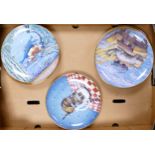Eight Danbury Mint Comical Cats Series Limited Edition Wall Plates