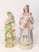 Two Continental lady figures . Height of tallest 28cm