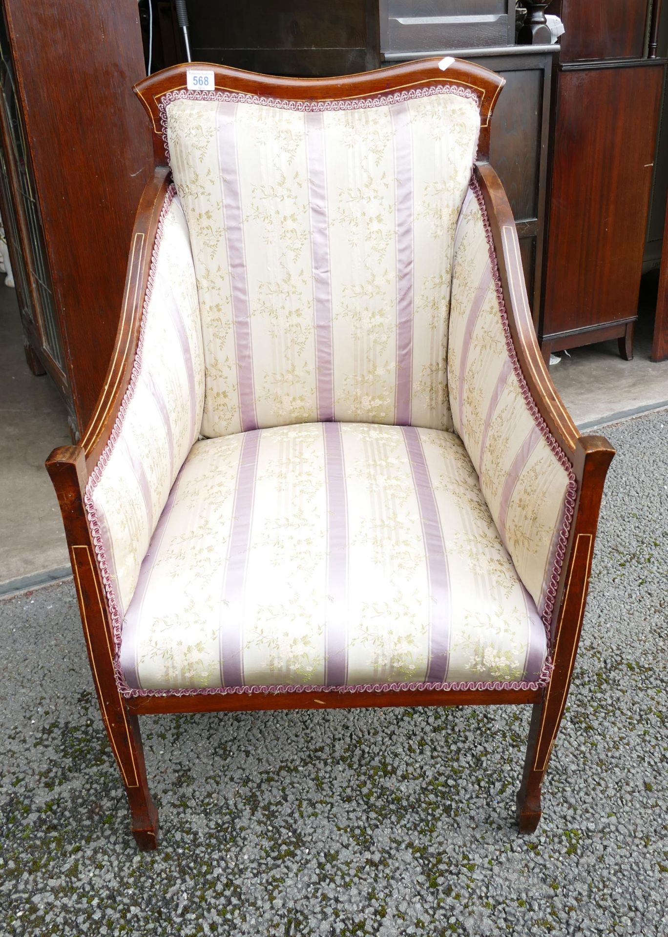 Antique Upholstered Bedroom Chair - Image 2 of 2