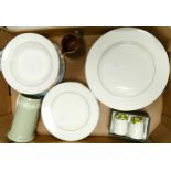 A mixed collection of items to include Wedgwood Signet Gold Graded plates & rimmed bowls, Spode
