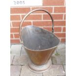 Antique Copper Coal Bucket , handle up height 50cm