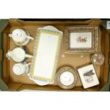 A mixed collection of items to include Wedgwood Clio patterned items, Grays Pottery lidded box etc