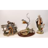 A mixed collection of items to include Sheraton Resin Figure of Kingfisher & Two Italian Style Tramp