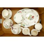Wedgwood Floral decorated tea ware including cup & saucer sets, platter, plate, teapot with out