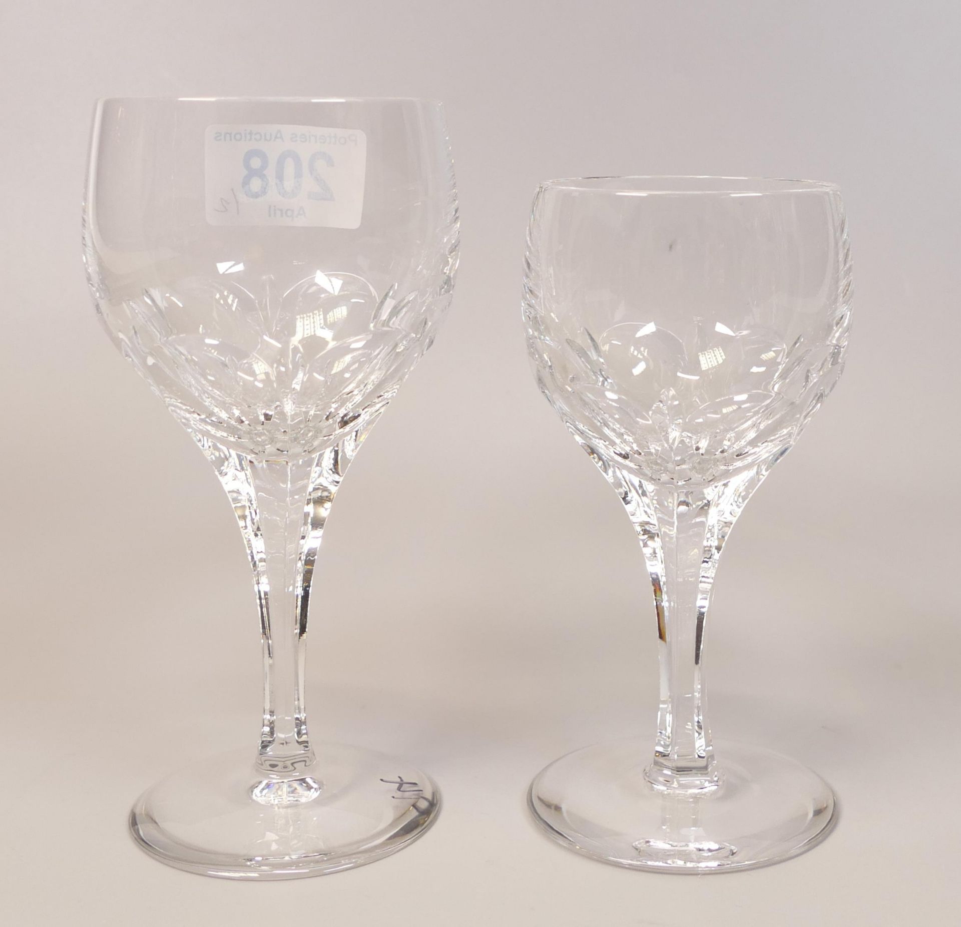 Boxed Atlantis Crystal for De Lamerie Fine Bone China heavy Undecorated Red & White Wine Glasses,