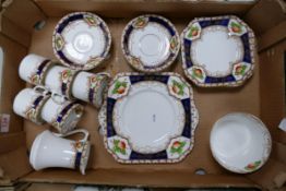Early 20th Century Osbourne China Floral & Gilt decorated tea ware