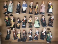 Royal Doulton Charles Dickens figurines, original complete set of 24. (1 Tray)