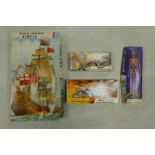 Vintage Airfix boxed Model kits to include HMS Prince, Skeleton, 1/72 Scale B-25 Mitchell & 1/24