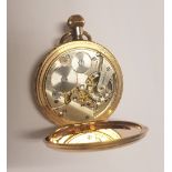 Thomas Russell & Son Tempus Fugit Pocket Watch in gold plated Illinois Watch Case Co case.
