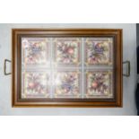 Six Tile Floral decorated Dinner tray