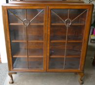Large Mahogany Glazed Bookcase / Dosplay Cabinet, length 119cm, depth 30cm & height 123cm