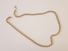 A 9ct yellow gold rope twist necklace, 16 inches in length, 5.7g.