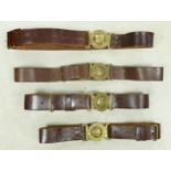 A collection of 4 vintage Boys Brigade leather belts.
