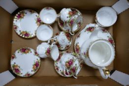 Royal Albert Old Country Roses Patterned 22 piece tea set (seconds)