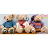 Large Harrods Teddy Bears, years 2002, 2004 & 1998, height seated 35cm(3)