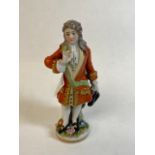 Vienna Porcelain Beehive mark figure of 18th century aristocrat. 10cm in height