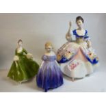 Royal Doulton figures Christine HN2792 together with Marie HN1370 and Coalport figure Mary (3).