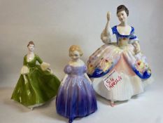 Royal Doulton figures Christine HN2792 together with Marie HN1370 and Coalport figure Mary (3).