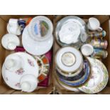 A mixed collection of items to include Decorative wall plates, Abbey Imari Style Boxed Plate,