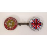 Vintage car badge of the British two stroke club and Barham & District MCC