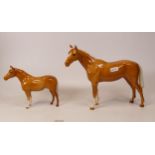 Beswick Palomino Bois Roussel racehorse 701(a/f) & Huntsmans Pony 1484(2)
