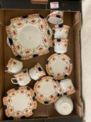 Early 20th century Colclough tea ware items to include 7 cups, 8 saucers, 9 side plates, 1 cake