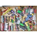 A collection of Vintage Play Worn Toy cars including Dinky, Corgi , Matchbox etc