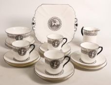 Shelley part tea set in the Cameo Dancer design 11453, in the more unusual black & white