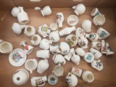 Large Collection of W.H. Goss crested ware items (1 Tray)