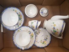 Royal Doulton 'Leonie' H4451 teaware to include teapot, milk, sugar, 2 cups with saucer and small