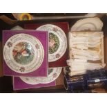 A mixed collection of items to include Royal Doulton and Grafton wall plates, Portmeirion royal