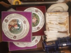 A mixed collection of items to include Royal Doulton and Grafton wall plates, Portmeirion royal