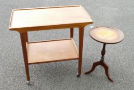 Mid Century Drinks Trolley together with small reproduction tripod wine table(2)
