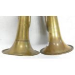 Two American US regulation brass Bugles, length 45cm (2)