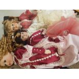 Six Vintage Porcelain Dolls in Period Costume (6)