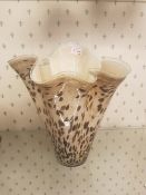 Large art glass hankerchief vase 35cm height